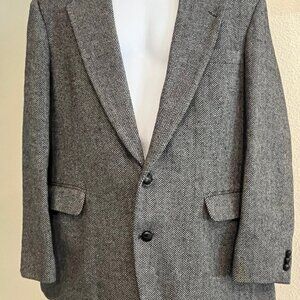 MENS BLAZER WOOL VINTAGE Size 44 JACKET COAT 80S